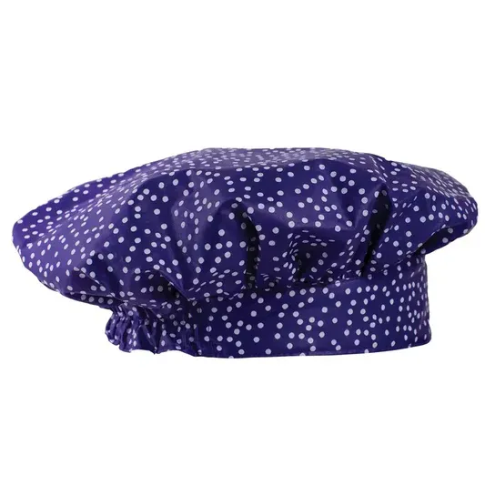 TiaraShowerCaps-DotsPurple